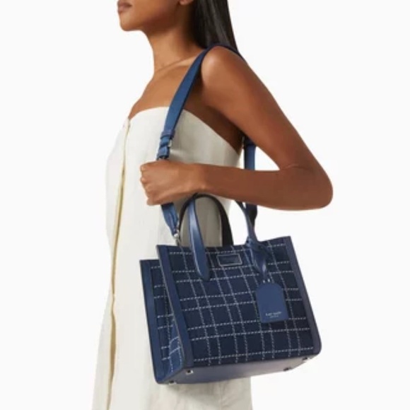 Kate Spade small manhattan denim & leather tote - Picture 3 of 16